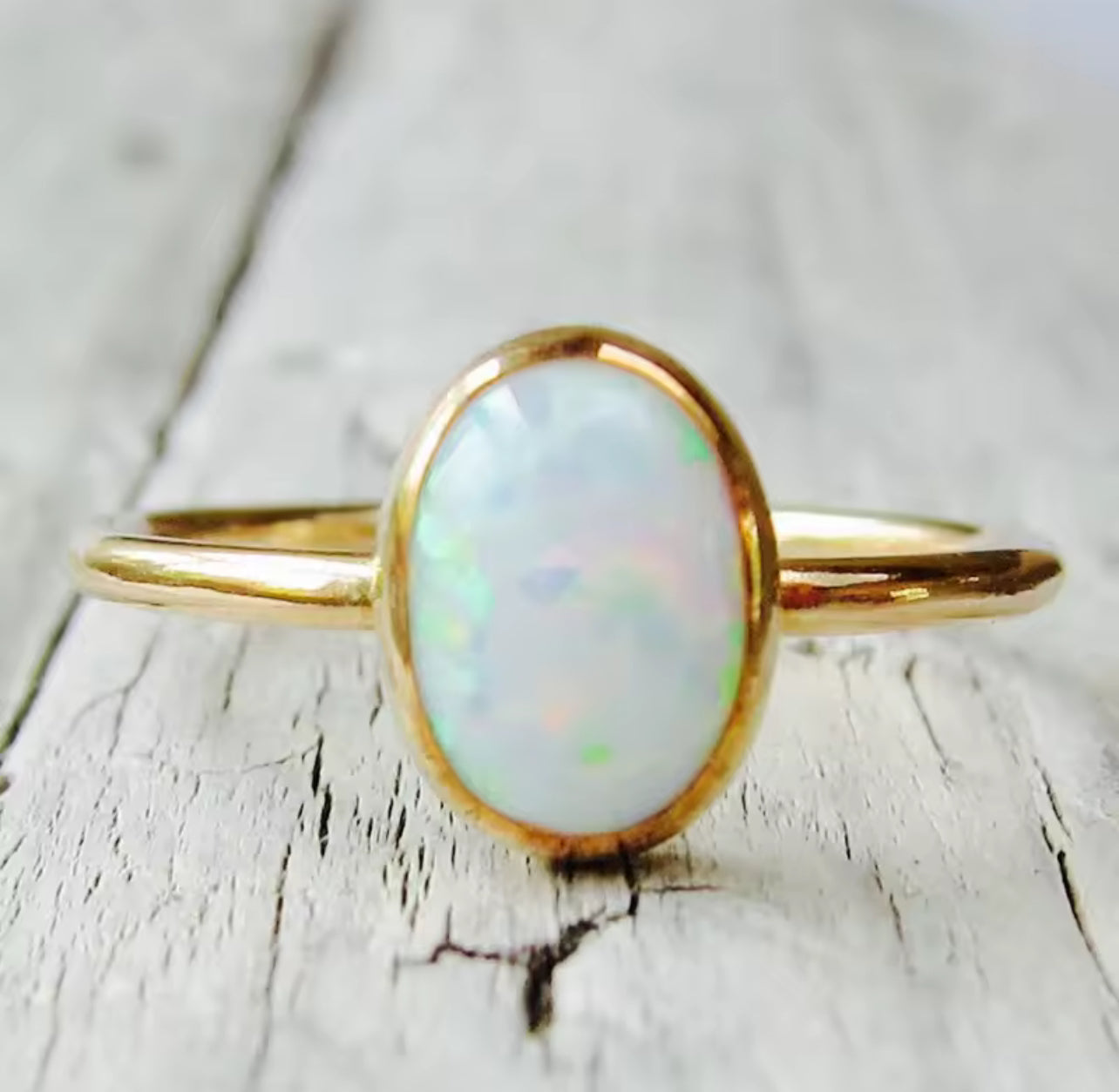 Stunning Opal 18K Gold Plated Ring