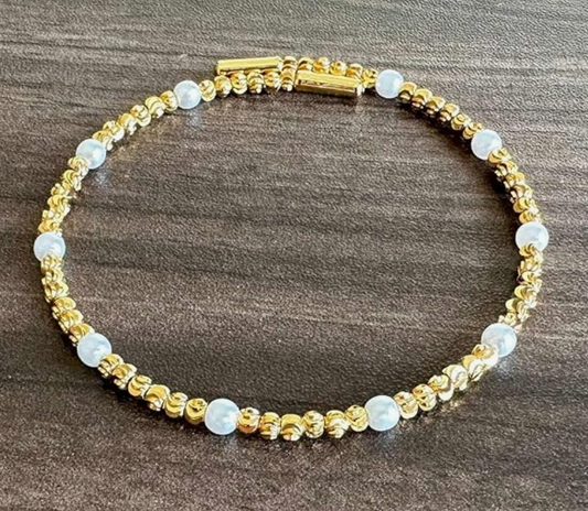 Sand Pearl 18k Gold Adjustable Bracelet