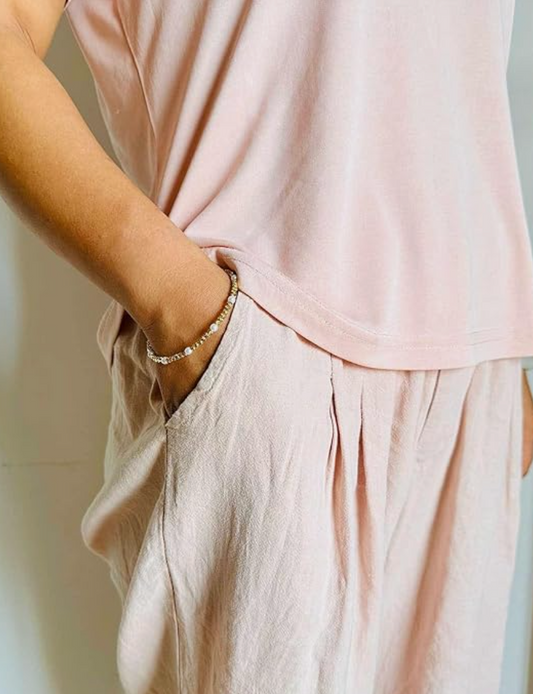 Sand Pearl 18k Gold Adjustable Bracelet