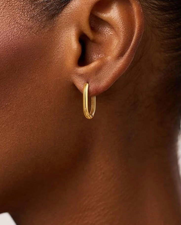 Minimalist Hoop Drop 14K Gold Plated Earrings